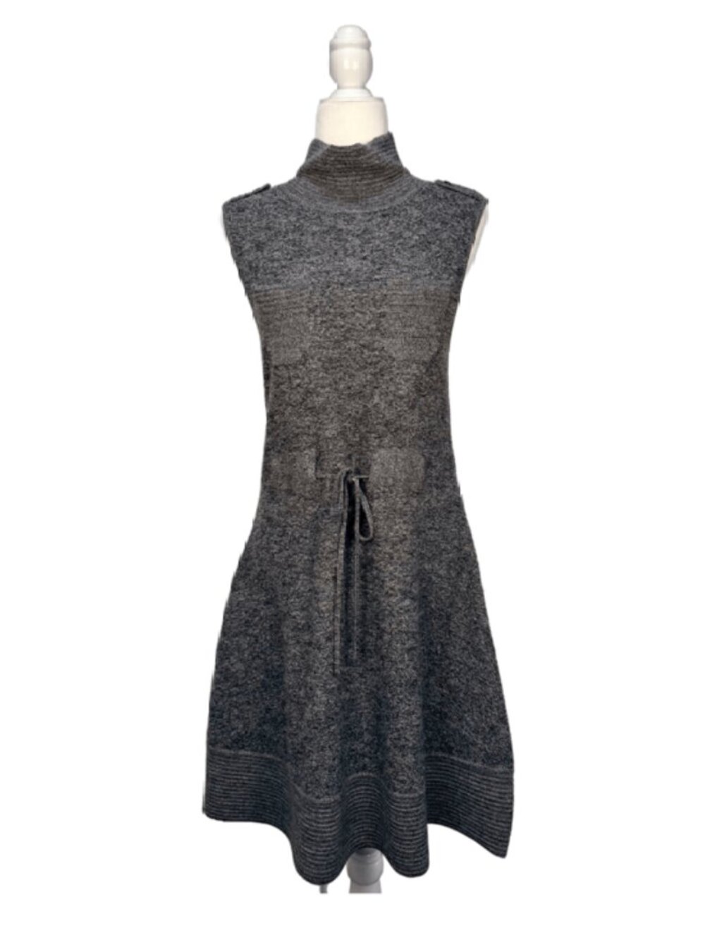 Rachel Zoe 100% Wool Mock Neck Sleeveless A-Line Dress Size M